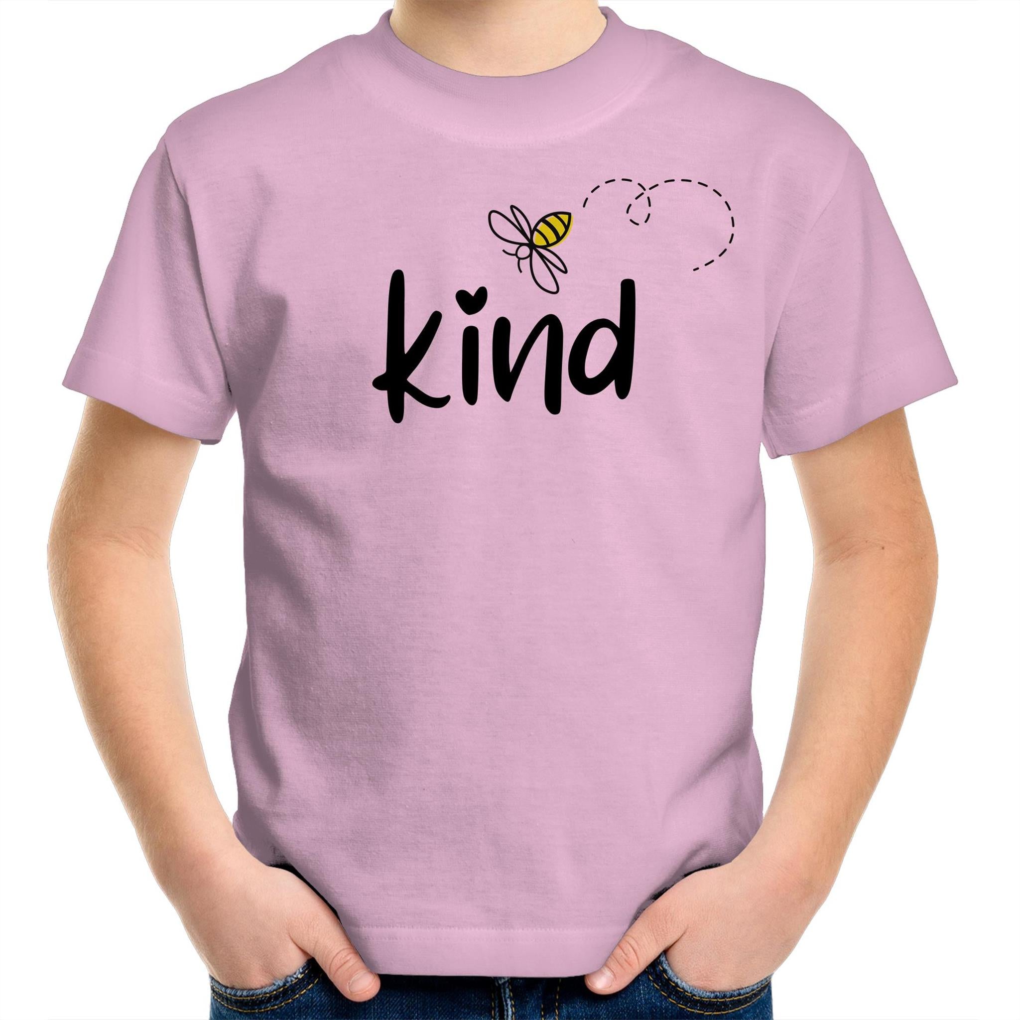 Bee Kind - Kids Youth T-Shirt Pink Kids Youth T-shirt animal Kindness Printed In Australia