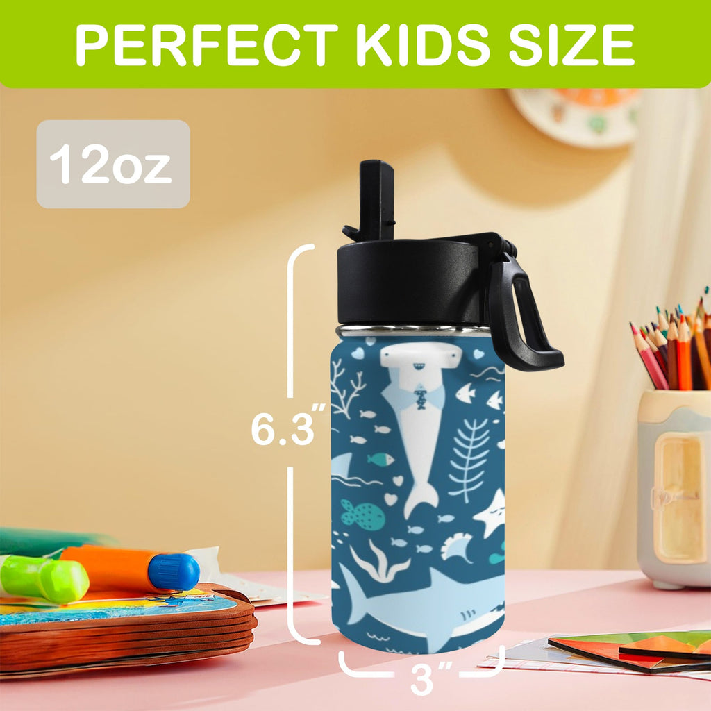 Sharks 12oz Kids Water Bottle with Straw Lid