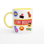 Stay Bossy, Boss Mug - White 11oz Ceramic Mug with Colour Inside Colour 11oz Mug Funny