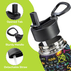 Colourful Maths Formulas 12oz Kids Water Bottle with Straw Lid
