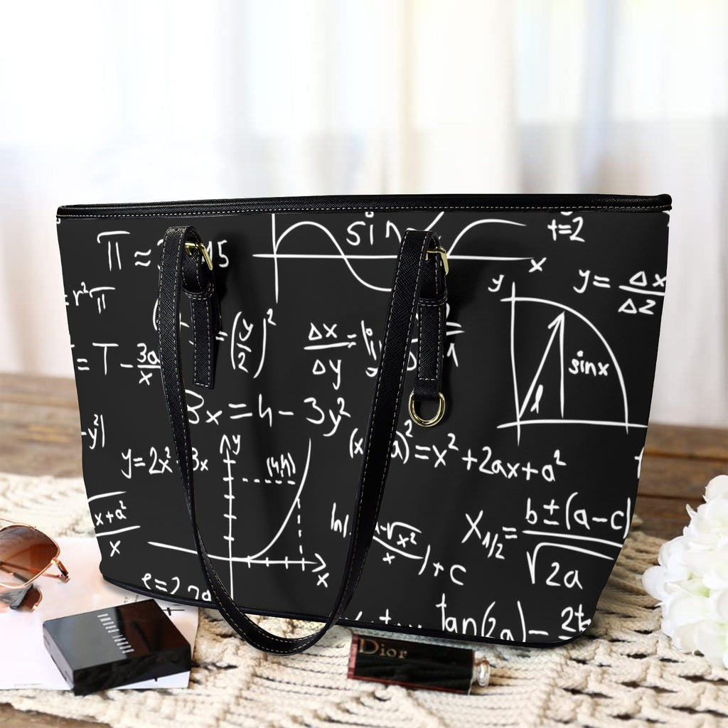 Equations - Leather Tote Bag-Large