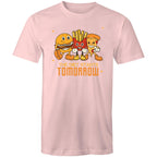 The Diet Starts Tomorrow, Hamburger And Fries - Mens T-Shirt Pink Mens T-shirt Food Printed In Australia
