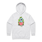 Plant Earth - Womens Hoodie White Marle Womens Hoodie Environment Plants Printed In Australia