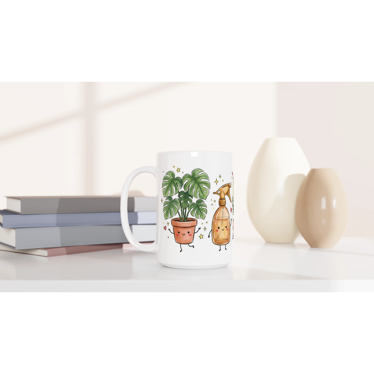 Plant Lover White 15oz Ceramic Mug 15oz Mug Globally Fulfilled Plants