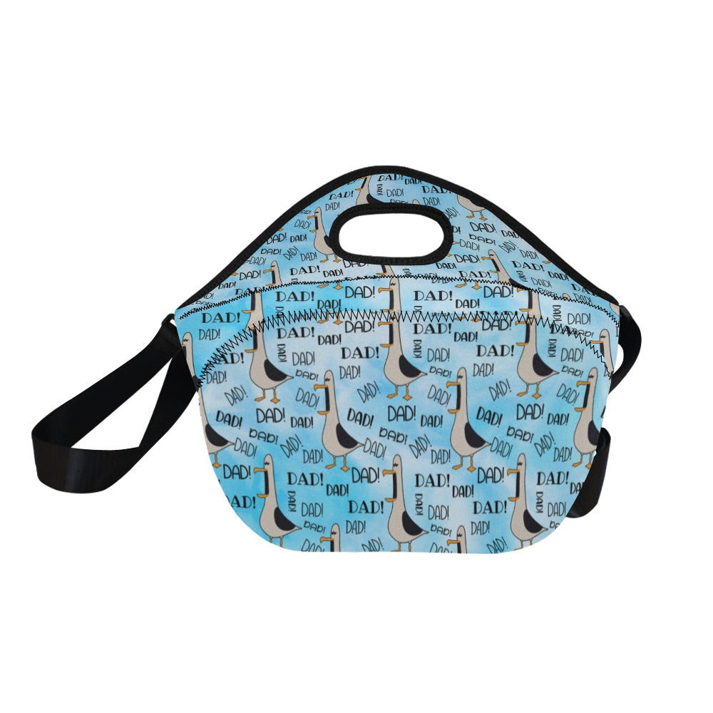 Dad Seagull - Neoprene Lunch Bag/Large (Model 1669) Neoprene Lunch Bag animal Dad Printed Offshore