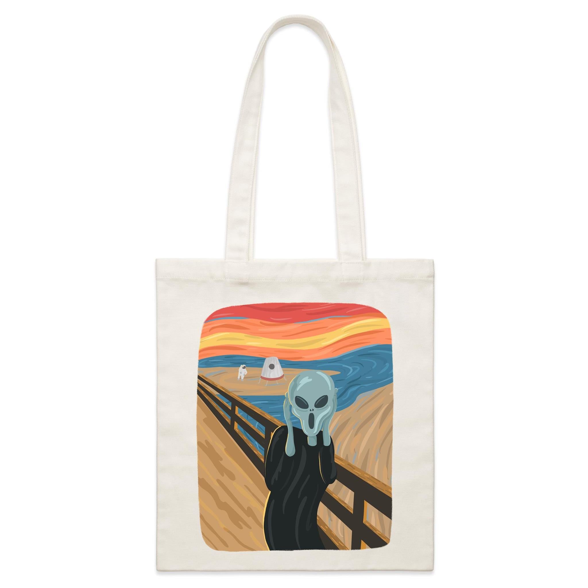 Alien Scream - Parcel Canvas Tote Bag Default Title Small Tote Bag Printed In Australia Sci Fi