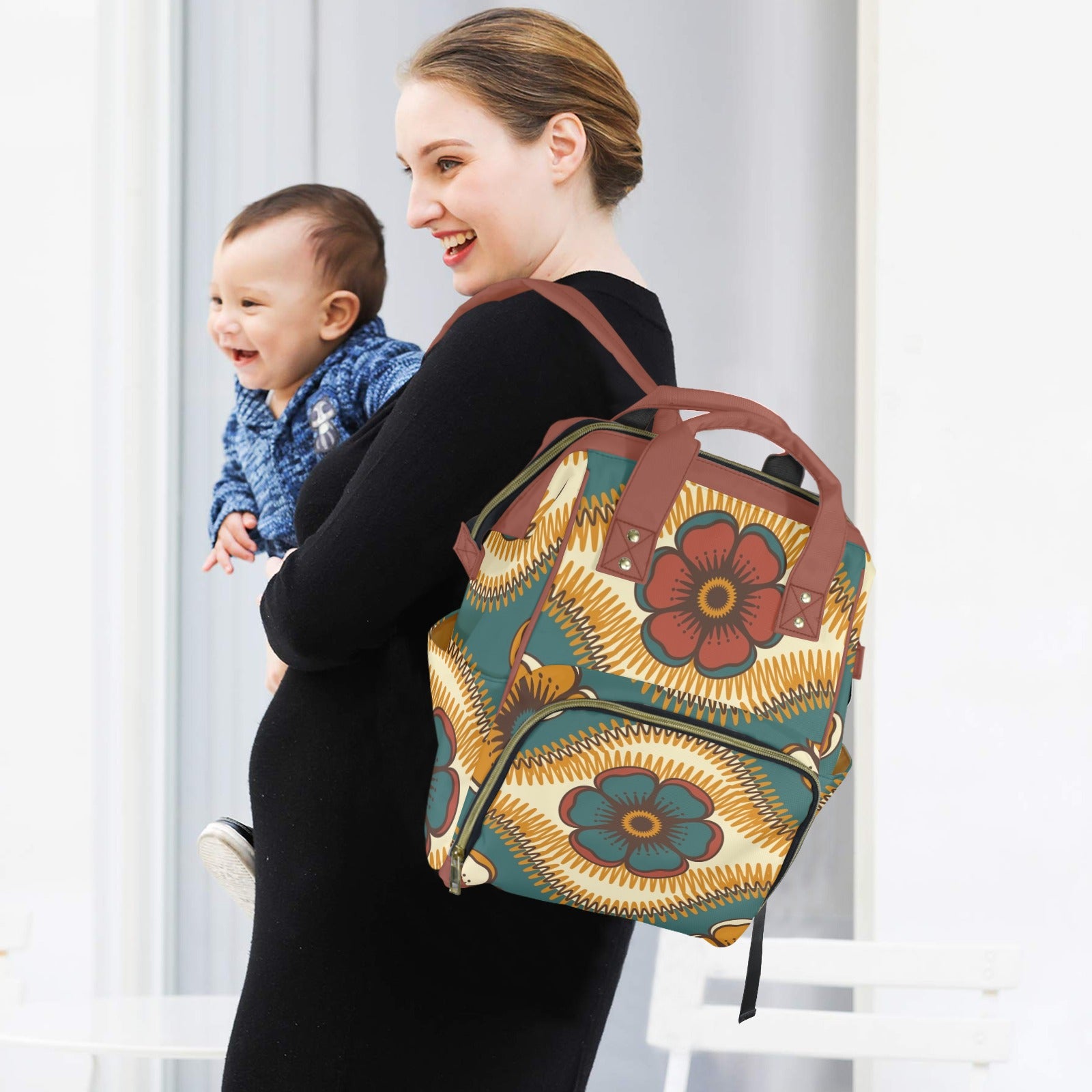 Vintage Floral Multi-Function Backpack, Nappy / Diaper Bag Multi-function Backpack, Nappy / Diaper Bag Printed Offshore