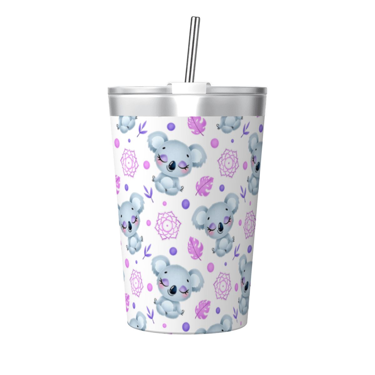 Zen Koala Small Stainless Steel Travel Mug Cup 12oz/350ml