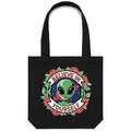 Believe In Yourself, Alien - Canvas Tote Bag Black One Size Tote Bag Motivation Positivity Printed In Australia Sci Fi