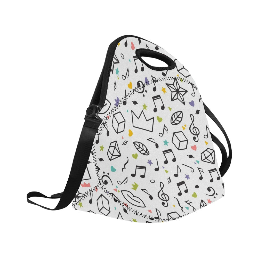 Music Time Neoprene Lunch Bag Neoprene Lunch Bag Music Printed Offshore
