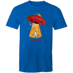 Here For The Cats, UFO - Mens T-Shirt Bright Royal Mens T-shirt animal Printed In Australia Sci Fi