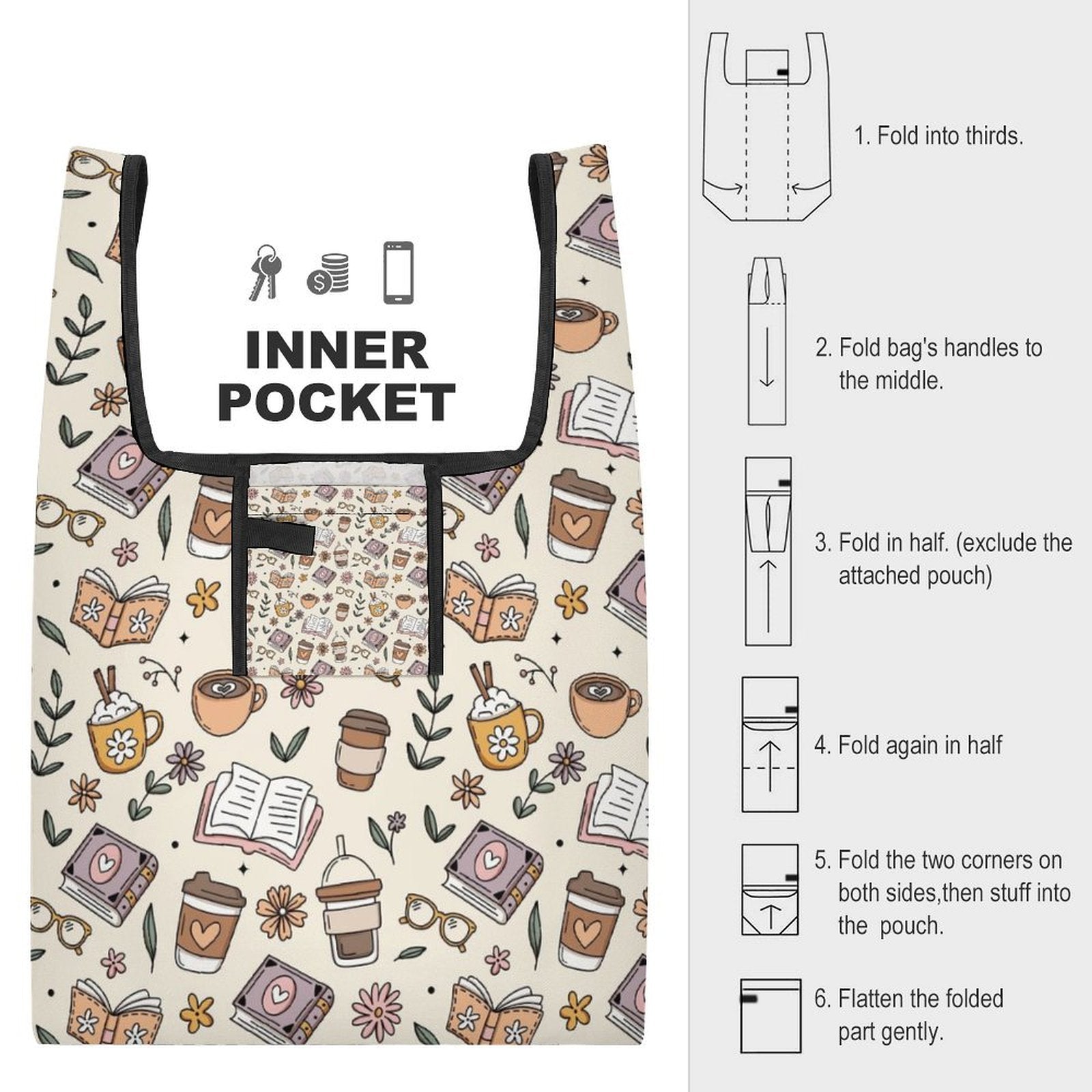 All The Coffee - Collapsible Shopping Bag