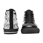 Black And White Dogs - Kids High Top Canvas Shoes