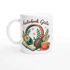 Personalised - Audiobook Girlie - White 11oz Ceramic Mug with Colour Inside Ceramic White Personalised 11oz Mug customise Globally Fulfilled personalise Reading