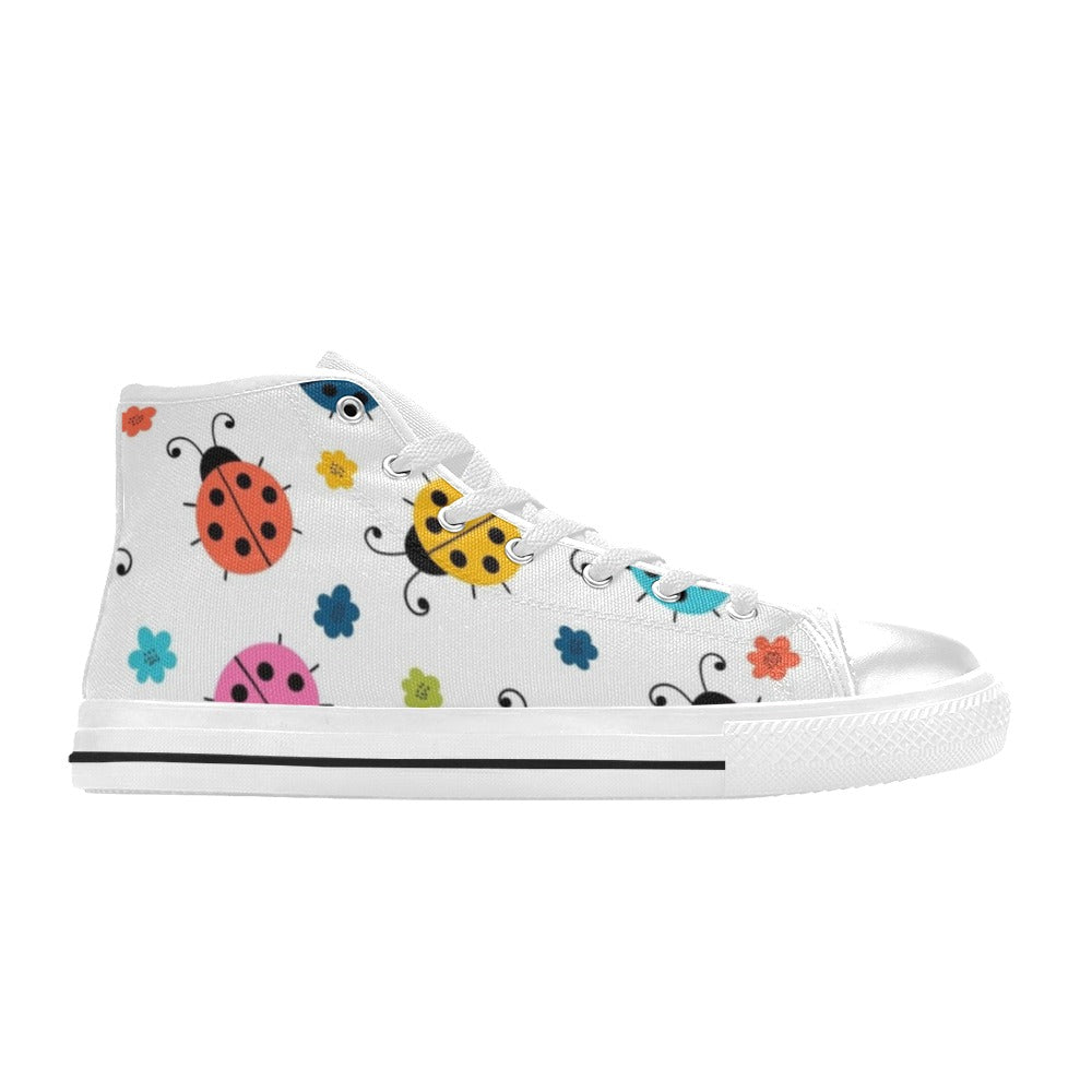 Ladybugs - Women's High Top Canvas Shoes