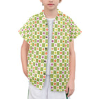 Flower Check Senior Kids Hawaiian Shirt