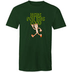 Here For The Food - Mens T-Shirt Forest Green Mens T-shirt Food Printed In Australia