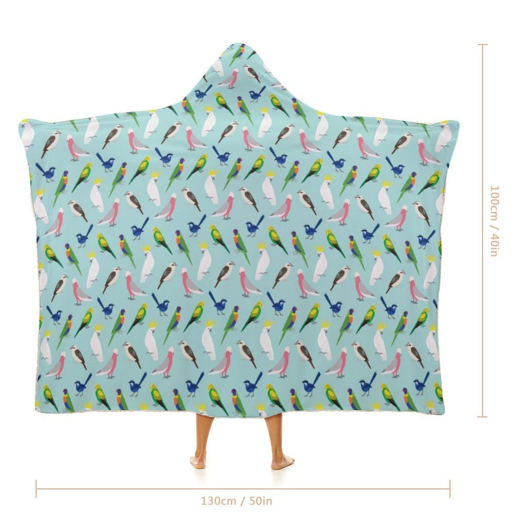 Australian Birds Kids Hooded Blanket 100cm x 130cm