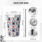 Silly Monsters Stainless Steel Cup With Straw (12oz) Drinkware