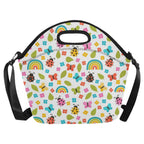 Ladybugs And Rainbows Neoprene Lunch Bag/Large (Model 1669) Neoprene Lunch Bag animal Printed Offshore