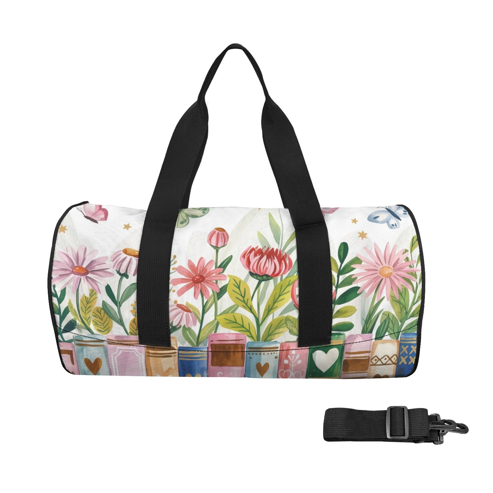 Books, Flowers And Butterflies Duffle Bag one size Duffle Bag Printed Offshore