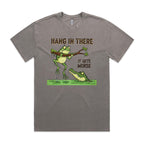 Hang In There, It Gets Worse AS Colour Heavy Faded Tee Unisex Faded grey Heavy Faded T-shirt animal Printed In Australia