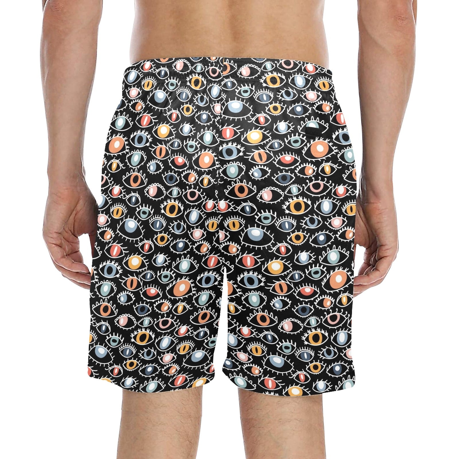 Eyes On Black Men's Mid-Length Beach Shorts Men's Mid-Length Beach Shorts Printed Offshore
