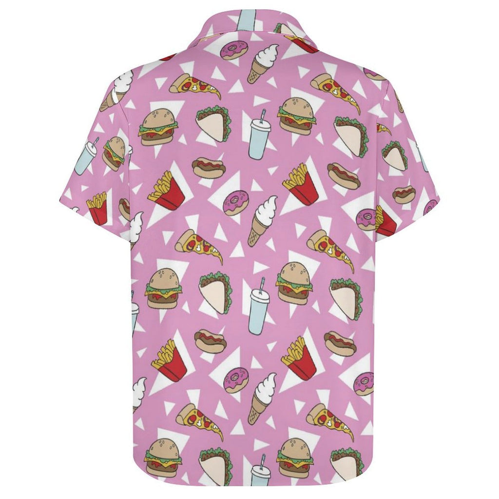 Fast Food Women's Collared Pocketless Short Sleeve Shirt