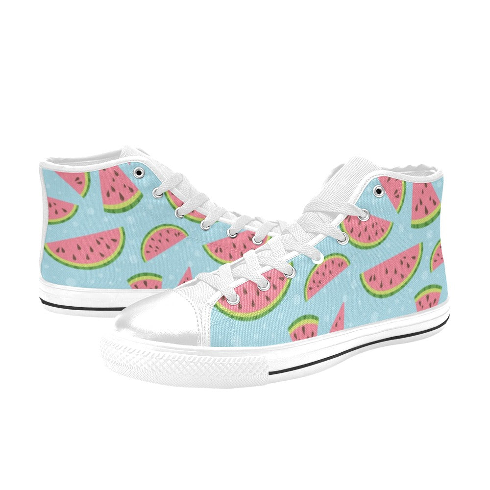 Pink Watermelon Kids High Top Canvas Shoes