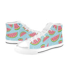 Pink Watermelon Kids High Top Canvas Shoes