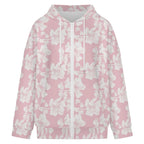 Pink Hawaiian Floral Women's Full-Zip Hoodie