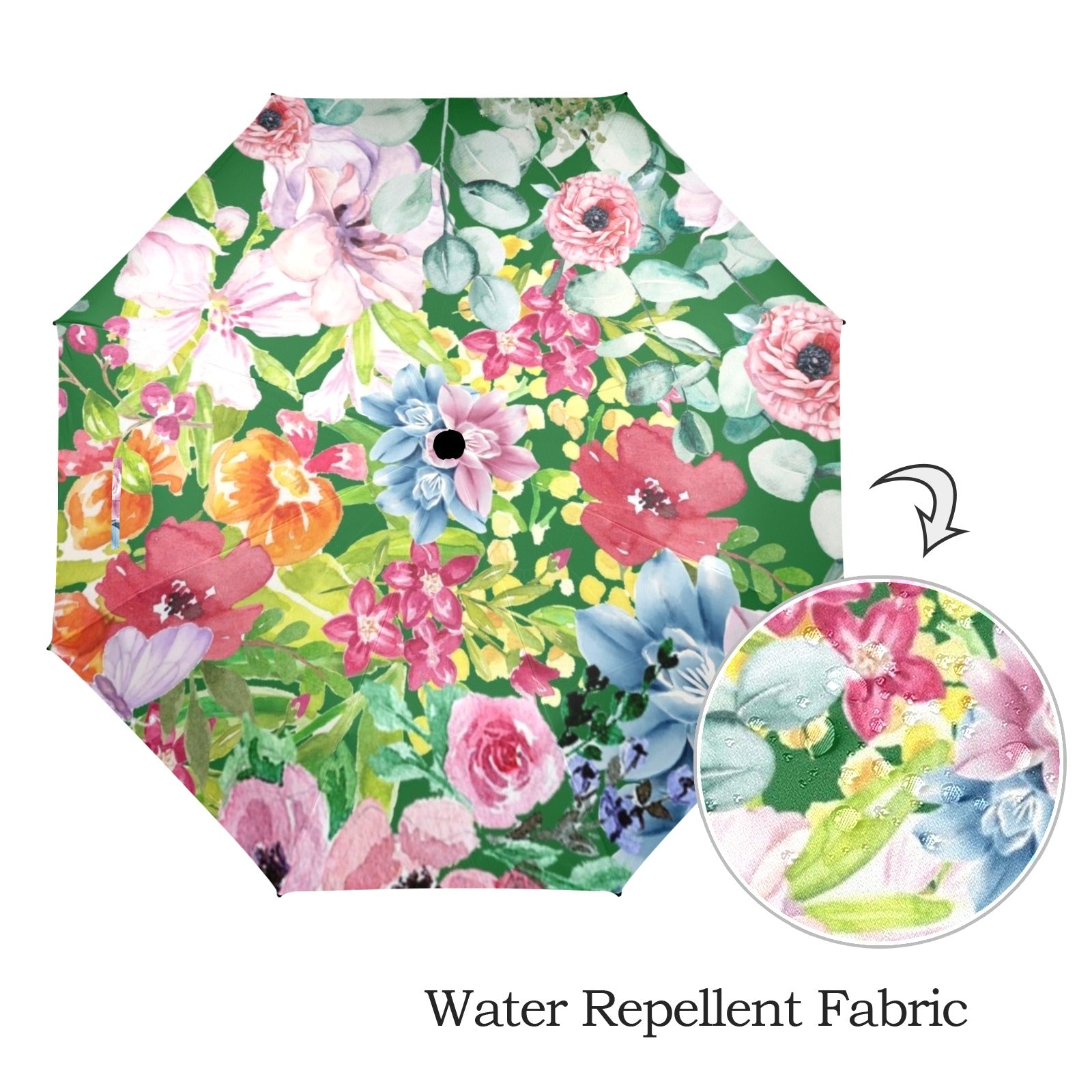 Bright Floral - Semi-Automatic Foldable Umbrella (Model U12) Semi-Automatic Foldable Umbrella (U12)