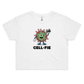 Cell-fie Cell Selfie Women's AS Colour Crop Tee White Womens Crop T-shirt Printed In Australia Science