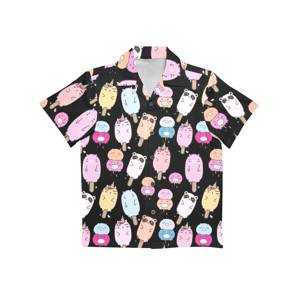 Cute Animal Ice Blocks - Junior Kids Hawaiian Shirt