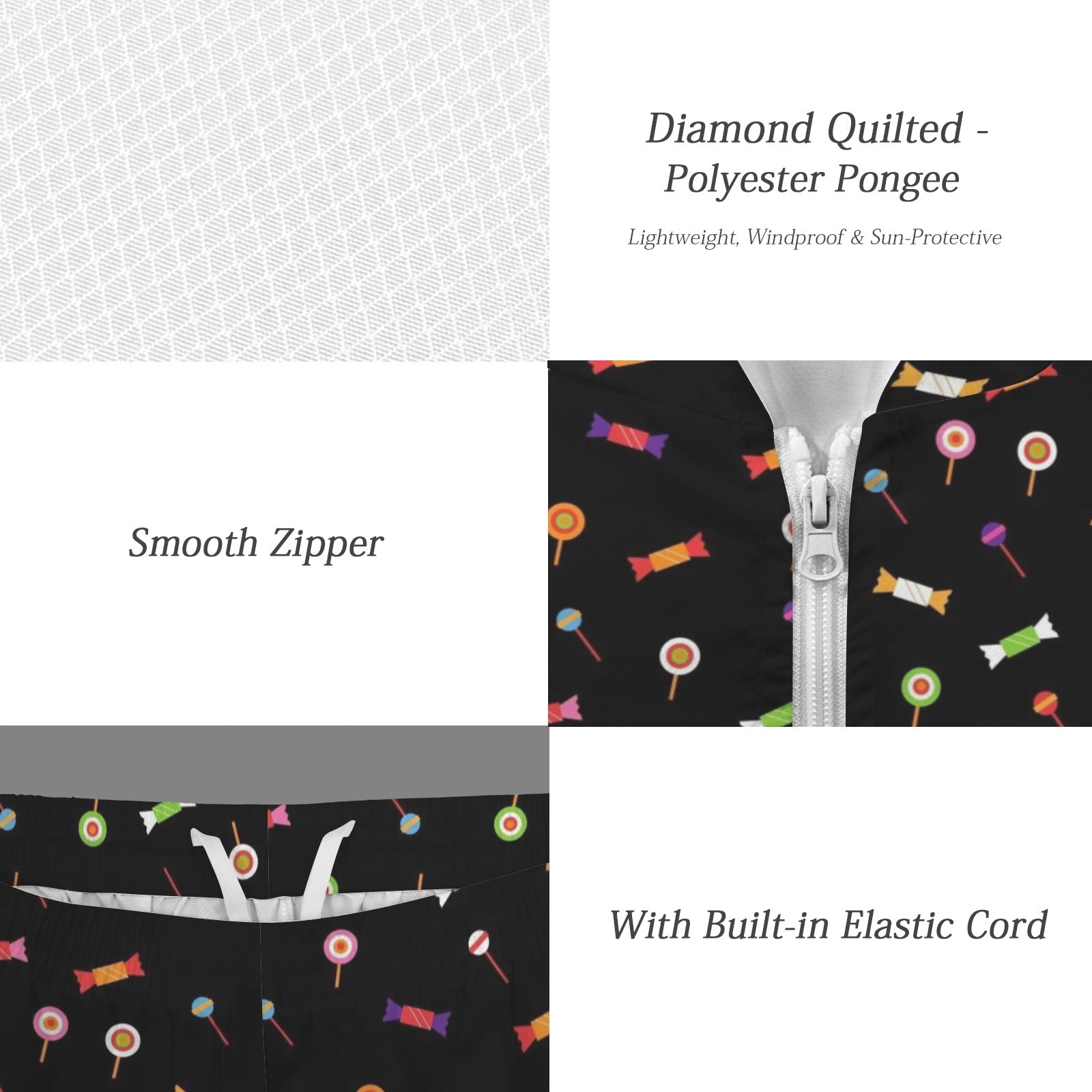 Candy Men's Lightweight Sun Hoodie & Shorts Set Men's Lightweight Sun Hoodie & Shorts Food Printed Offshore