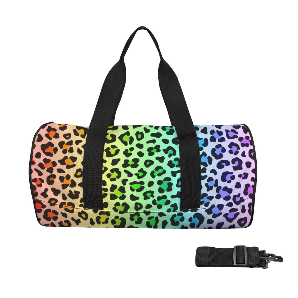 Rainbow Leopard Print Duffle Bag one size Duffle Bag Printed Offshore