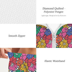 Bright And Bold Flowers Women's Windbreaker Short Set Women's Windbreaker Short Set Plants Printed Offshore