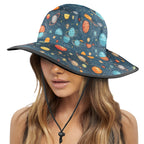 Galaxy Wide Brim Bucket Hat Wide Brim Bucket Hat Printed Offshore Space