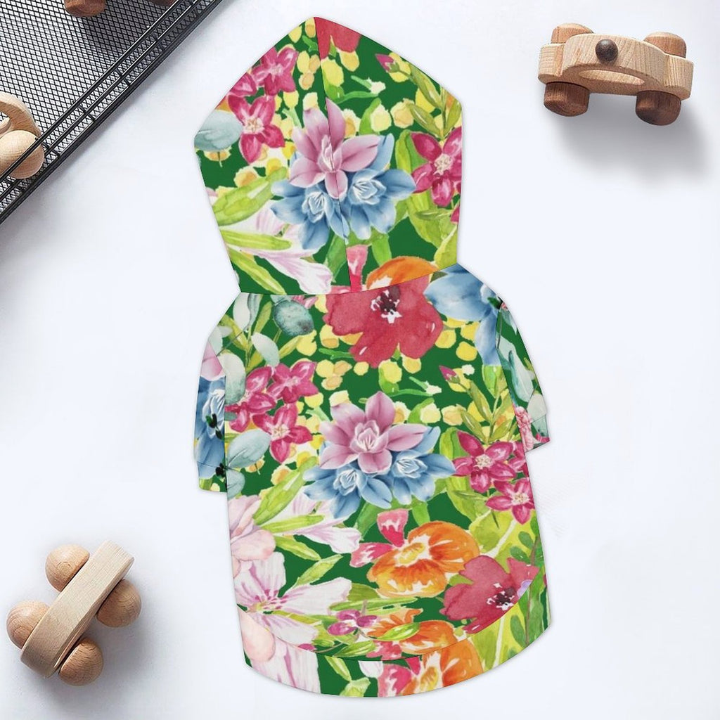 Bright Floral Pet Hoodie (Small Size)