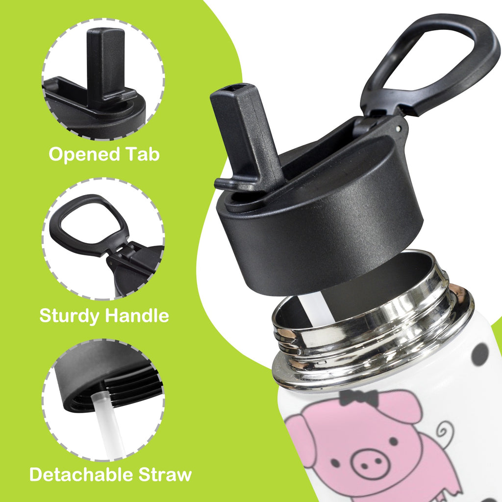 Little Piggies 12oz Kids Water Bottle with Straw Lid