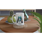 Personalise - Coral Sea Initial - White 15oz Ceramic Mug Personalised 15oz Mug animal customise Globally Fulfilled Initial Name personalise