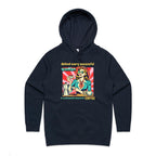 Retro Coffee Woman Women's AS Colour Hoodie Navy Womens Hoodie Coffee Printed In Australia Retro