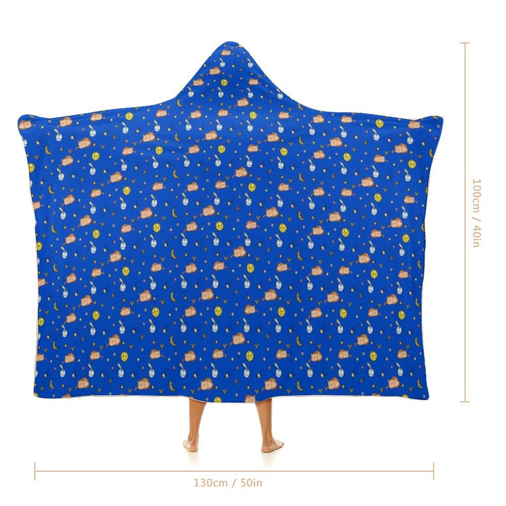 Cats In Space Kids Hooded Blanket 100cm x 130cm Kids Hooded Blanket animal Printed Offshore Space