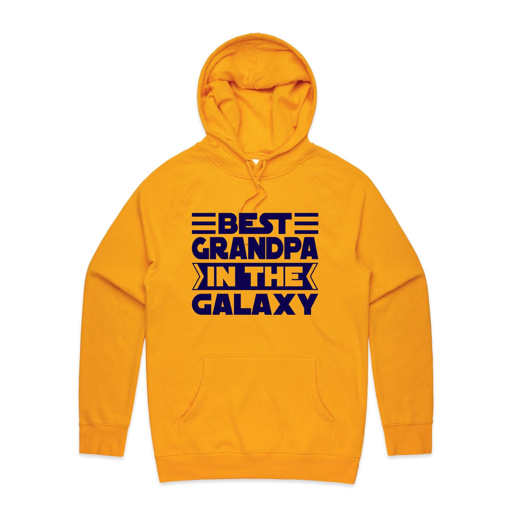 Best Grandpa In The Galaxy - Mens Hoodie Gold Mens Hoodie Dad Printed In Australia