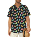 Colourful Cassettes Men's Short Sleeve Hawaiian Shirt Men's Hawaiian Shirt (New) Music Printed Offshore Retro