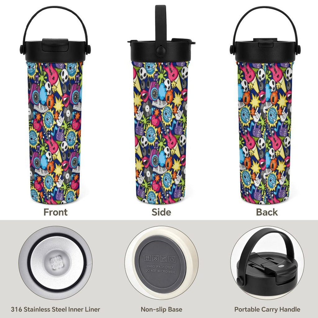 Sticker Music 20oz Tea Tumbler with Carry Handle