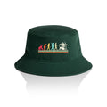 Drummer Evolution AS Colour Bucket Hat Forest Green One Size As Colour Bucket Hat Music Printed In Australia