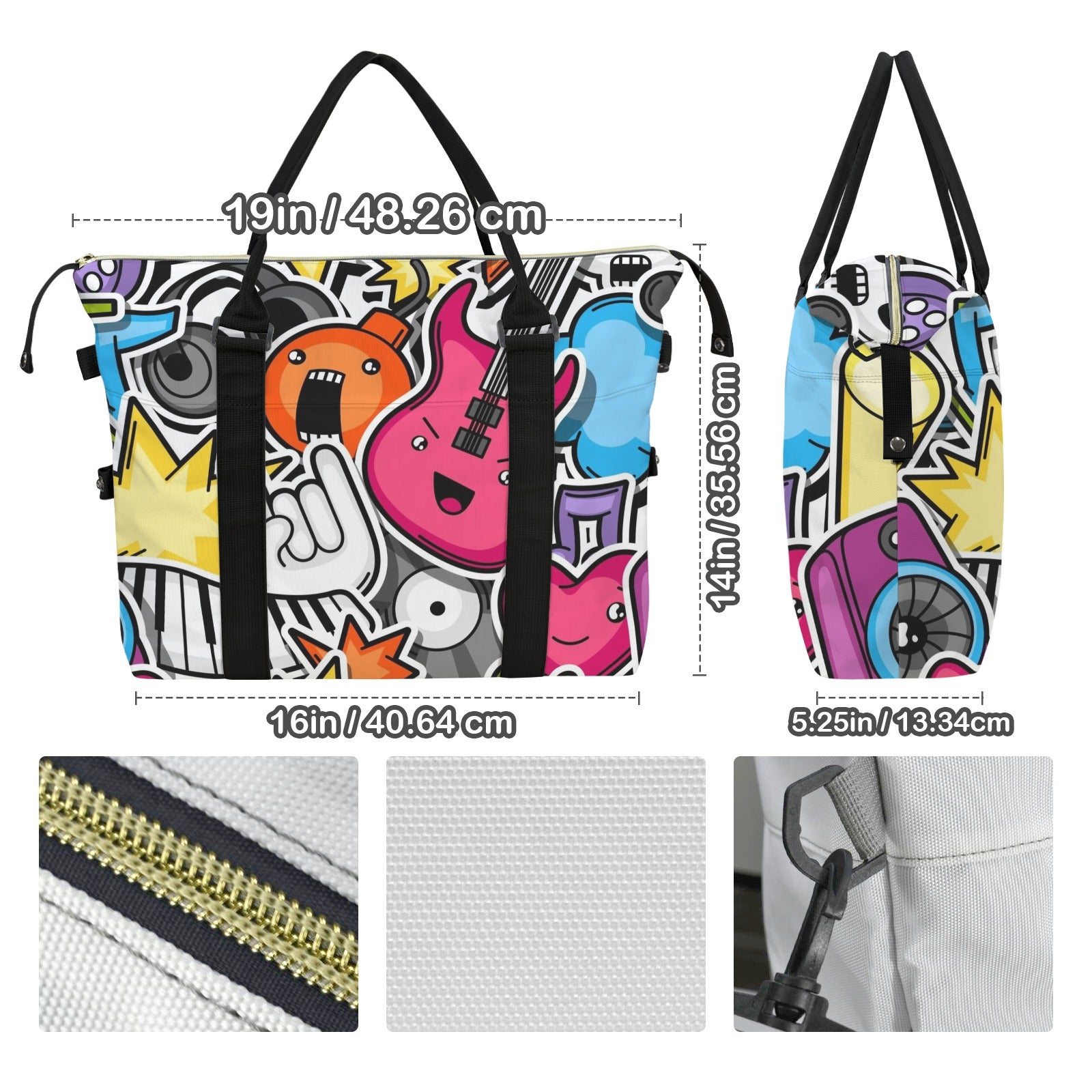 Sticker Music Duffle Bag-Simple (Model 1715) Duffle Bag-Simple (1715)