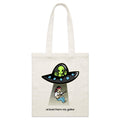 Guitarist Alien Abduction - Parcel Canvas Tote Bag Default Title Small Tote Bag Music Printed In Australia Sci Fi