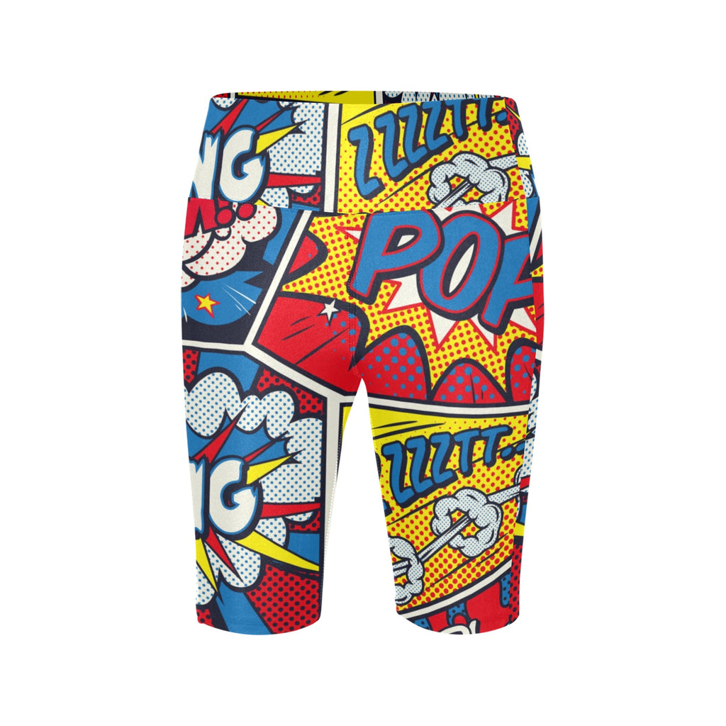 Comic Book Women's Bike Shorts With Side Pockets Women's Bike Shorts comic Printed Offshore